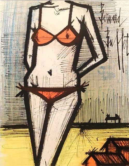 Bernard Buffet (1928-1999) - La Plage, Antiquités & Art, Antiquités | Autres Antiquités