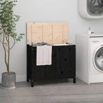 vidaXL Wasmand 88,5x44x76 cm massief grenenhout zwart, Huis en Inrichting, Verzenden, Nieuw