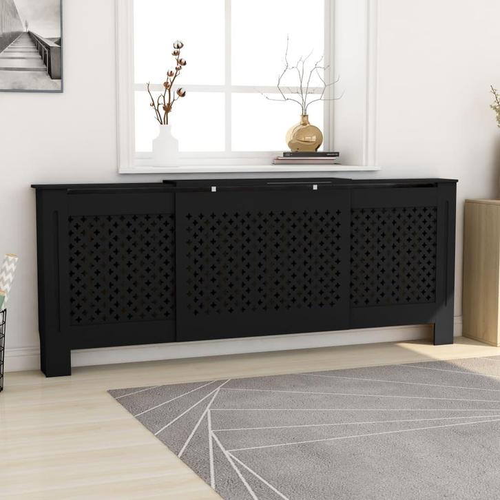 vidaXL Radiatorombouw 205 cm MDF zwart, Doe-het-zelf en Bouw, Verwarming en Radiatoren, Nieuw, Verzenden