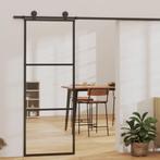 vidaXL Schuifdeur 3-panelen 76x205 cm ESG-glas en aluminium, Doe-het-zelf en Bouw, Verzenden, Nieuw