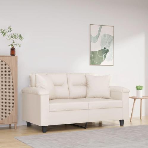 vidaXL Sierkussens 2 st 40x40 cm microvezelstof beige, Huis en Inrichting, Woonaccessoires | Kussens, Nieuw, Verzenden
