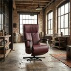Leren relaxfauteuil met hartbalans Pure - Toledo Bordeaux, Maison & Meubles, Ophalen of Verzenden