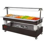 Buffet - Salad bar, gekoeld, 6x GN 1/1-150 (Wengé hout) -, Verzenden, Nieuw in verpakking, Overige typen