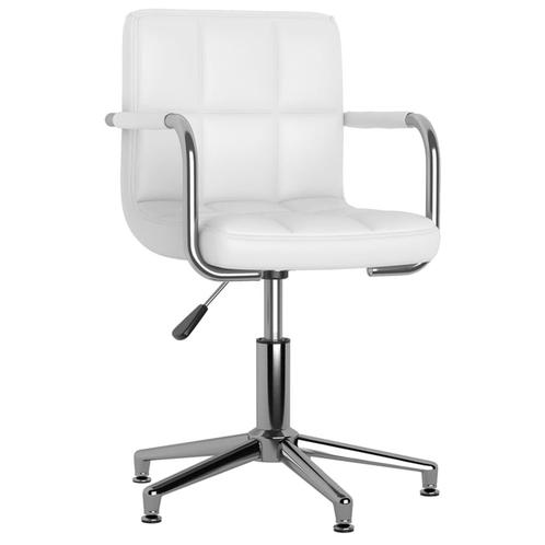 vidaXL Eetkamerstoel draaibaar kunstleer wit, Huis en Inrichting, Stoelen, Nieuw, Verzenden