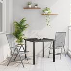 vidaXL 3-delige tuin eetset in antraciet staal, Tuin en Terras, Verzenden, Nieuw