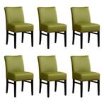 Set van 6 Leren eetkamerstoelen Hold - Toledo Apple Green, Huis en Inrichting, Stoelen, Ophalen of Verzenden, Nieuw, Leer, Eén