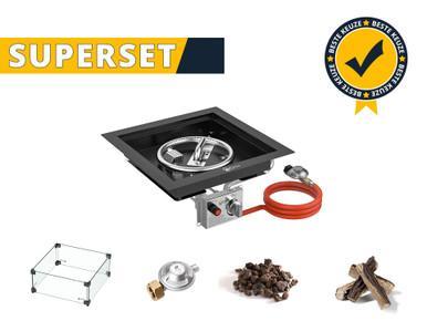 GoFire SUPERSET inbouwbrander vierkant 40 x 40 cm | Flexibel, Tuin en Terras, Vuurtafels, Nieuw, Verzenden