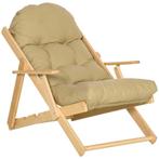 Relaxstoel - ComfyLife - Opvouwbaar - Gestoffeerd - Bruin, Huis en Inrichting, Fauteuils, Ophalen of Verzenden, Nieuw, Stof, Modern