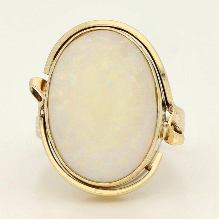 Ring - 9 kt. Geel goud - Opaal, Handtassen en Accessoires, Ringen