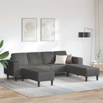 vidaXL Stoffen Sofa met kussen Donkergrijs Katoenen stof, Verzenden, Nieuw