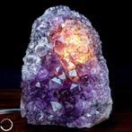 Natuurlijke paarse Amethist & Calciet kristallen Lamp-, Verzamelen