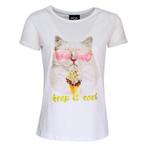 Verysimple • wit t-shirt cool kat • 38 (IT44), Kleding | Dames, Blouses en Tunieken, Maat 38/40 (M), Verzenden, Nieuw, Wit