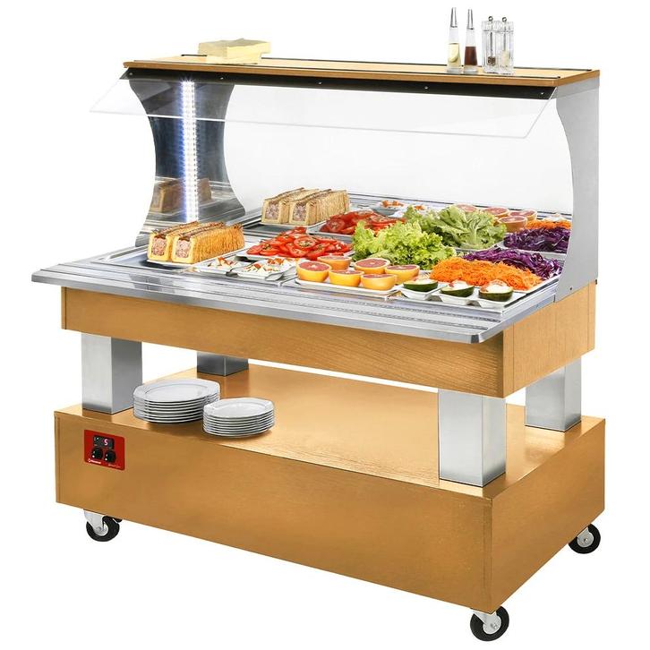 Gekoeld Buffet | GOURMET LINE | Hout/RVS | 4x 1/1 GN |, Zakelijke goederen, Horeca | Keukenapparatuur, Nieuw in verpakking, Verzenden