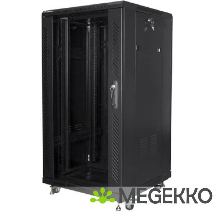 Lanberg FF01-6622-12B rack 22U Vrijstaande rek Zwart, Computers en Software, Computerbehuizingen, Nieuw, Verzenden