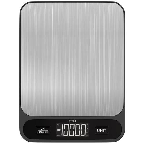 Strex Keukenweegschaal Digitaal - 1 g tot 10 kg - RVS/Zwart, Elektronische apparatuur, Weegschalen, Verzenden