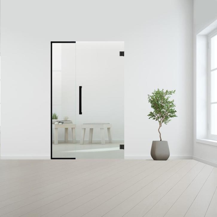Glazen binnendeur met zijlicht zonder kozijn zwart beslag-Bl, Doe-het-zelf en Bouw, Glas en Ramen, Nieuw, Verzenden