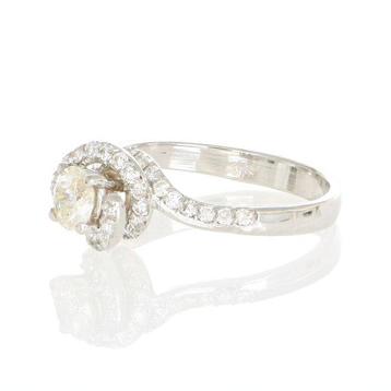 Zonder Minimumprijs - Ring - 18 karaat Witgoud Diamant