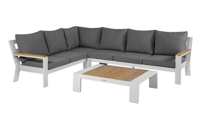 Exotan Valerie hoekbank wit links SALE |, Tuin en Terras, Tuinsets en Loungesets