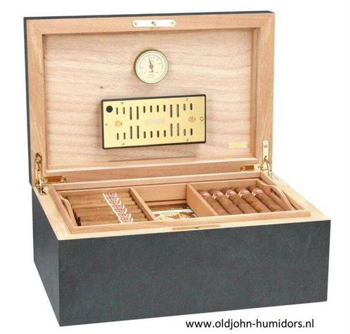 adorini - Humidor - Cedar - humidor Bl;ack Slate, Verzamelen, Rookartikelen, Aanstekers en Luciferdoosjes