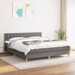 vidaXL Boxspring met matras stof donkergrijs 180x200 cm, Verzenden, Nieuw