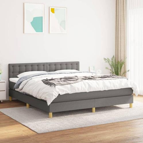 vidaXL Boxspring met matras stof donkergrijs 180x200 cm, Huis en Inrichting, Slaapkamer | Bedden, Nieuw, Verzenden
