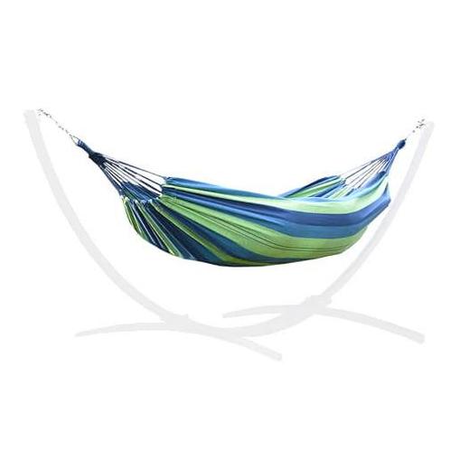 Hangmat standaard grijs tot 220 kg - inc blauw-groene han..., Tuin en Terras, Hangmatten, Nieuw, Ophalen of Verzenden