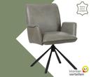 Leren draaibare eetkamerstoel Elite - Granada Steel (grijs), Huis en Inrichting, Barkrukken, 60 tot 90 cm, Nieuw, Leer, Ophalen of Verzenden