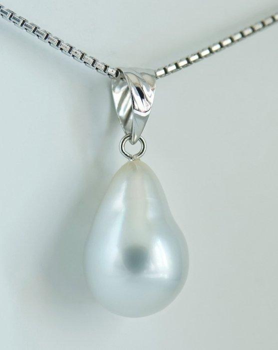 Zonder minimumprijs - Hanger - 18 karaat Witgoud Parel -, Handtassen en Accessoires, Antieke sieraden