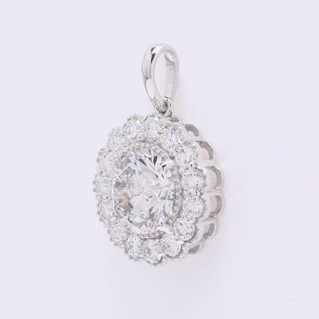 Zonder Minimumprijs - Hanger - 14 karaat Witgoud - 2.03ct.