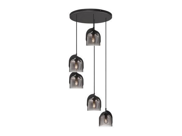 Veiling - Nordlux Boshi Hanglamp Industrieel, 5 lichts, Rook, Huis en Inrichting, Lampen | Hanglampen, Nieuw