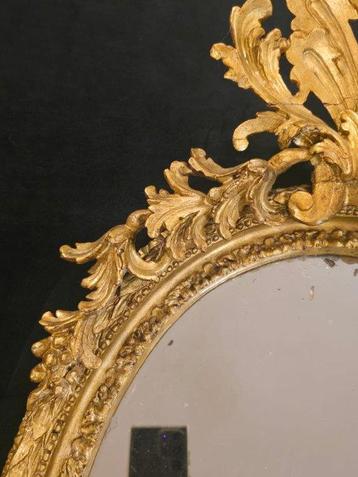 Miroir mural (3) - Bois doré - 3 miroirs en or antiques