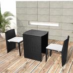 vidaXL Ensemble de bistro 3 pcs avec coussins résine, Tuin en Terras, Verzenden