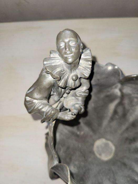 sculptuur, pierrot pivoine - 32 cm - Tin, Antiquités & Art, Antiquités | Céramique & Poterie