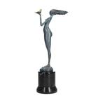 sculptuur, Modernist woman - 32 cm - Brons, Marmer