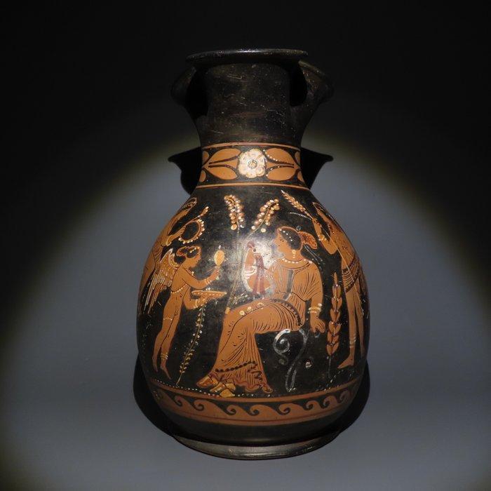 Grec antique mycénien Céramique Oinochoé avec Éros et, Verzamelen, Mineralen en Fossielen
