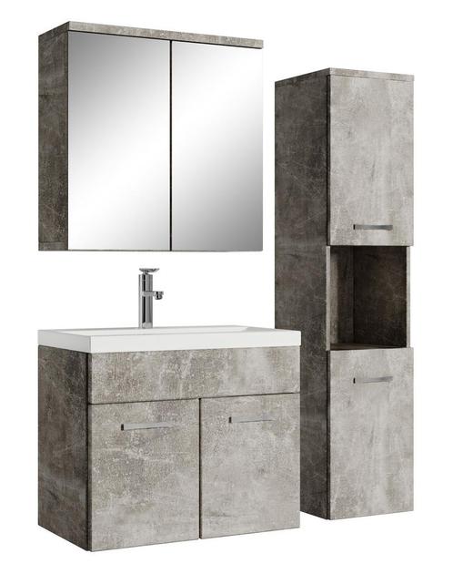 Badkamermeubel Set Montreal 60 cm Beton Grijs Badmeubel, Huis en Inrichting, Badkamer | Badkamermeubels, Nieuw, Verzenden