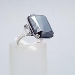 Zilver, Art Deco, Hematiet - Ring, Antiek en Kunst