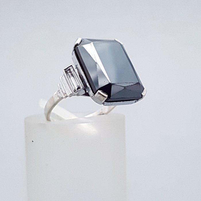 Zilver, Art Deco, Hematiet - Ring, Antiek en Kunst, Kunst | Designobjecten