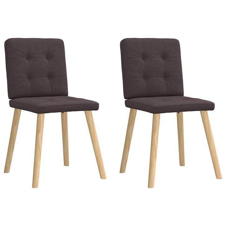vidaXL Eetkamerstoelen 2 st stof donkerbruin, Huis en Inrichting, Stoelen, Nieuw, Verzenden