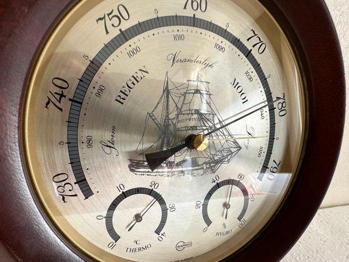 Barigo - Weerstation - Messing, metaal ,glas ,Hout/ Mahonie, Antiquités & Art, Curiosités & Brocante