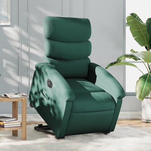 vidaXL Sta-op-stoel elektrisch stof donkergroen, Maison & Meubles, Fauteuils, Envoi