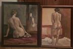 Europese school (XX) - Pareja de desnudos, Antiek en Kunst