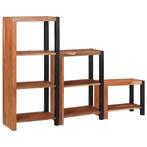 vidaXL Boekenplank 3 pcs Bruin 50 x 30 x 110 cm Massief, Huis en Inrichting, Verzenden, Nieuw