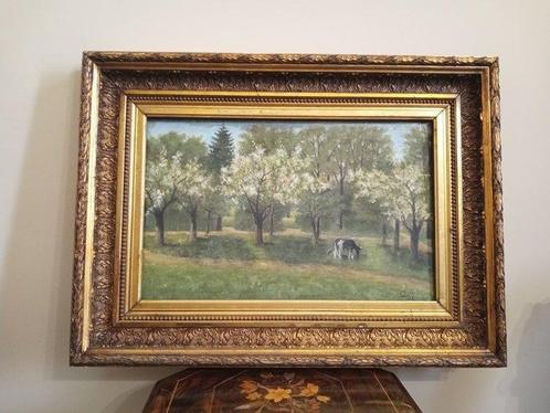 Lijst - Gips, Hout - Eind 19e eeuw met schilderen, Antiek en Kunst, Curiosa en Brocante