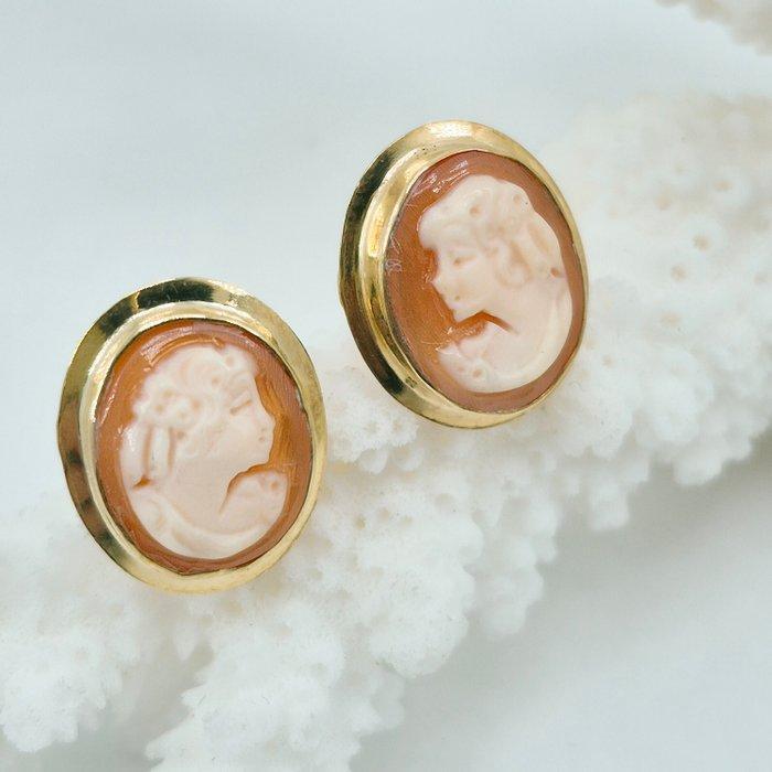 Zilver, Verguld - Oorbellen - CAMMEI INCISI A MANO, Handtassen en Accessoires, Antieke sieraden