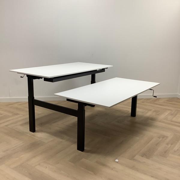 Drentea duo slingerbureau, 160x80 cm, wit - zwart, Huis en Inrichting, Bureaus, Bureau, Gebruikt