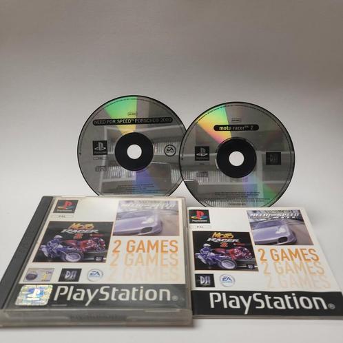 Need for Speed Porsche 2000 & Moto Racer 2 PS1, Games en Spelcomputers, Games | Sony PlayStation 1, Zo goed als nieuw, Ophalen of Verzenden