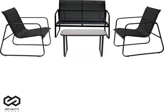 2dekans | Infinity Goods Tuinset – Incl. Bank, 2 Stoelen &, Tuin en Terras, Tuinsets en Loungesets, Ophalen of Verzenden