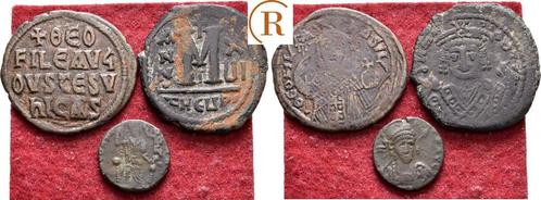 Lot 3 munten Byzanz: (MuntenenBankbiljetten-Antiekemunten), Timbres & Monnaies, Monnaies & Billets de banque | Collections, Envoi