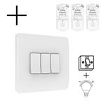 Slimme Draadloze Wandschakelaar | Wit | RF 433Mhz | 3 knoppe, Verzenden